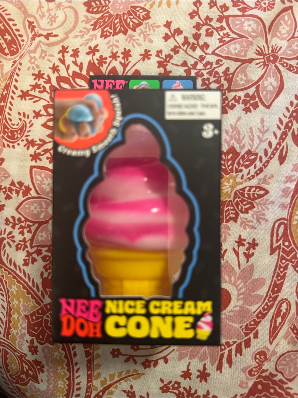 NeeDoh Pink & Yellow Nice Cream Cone Stress Toy